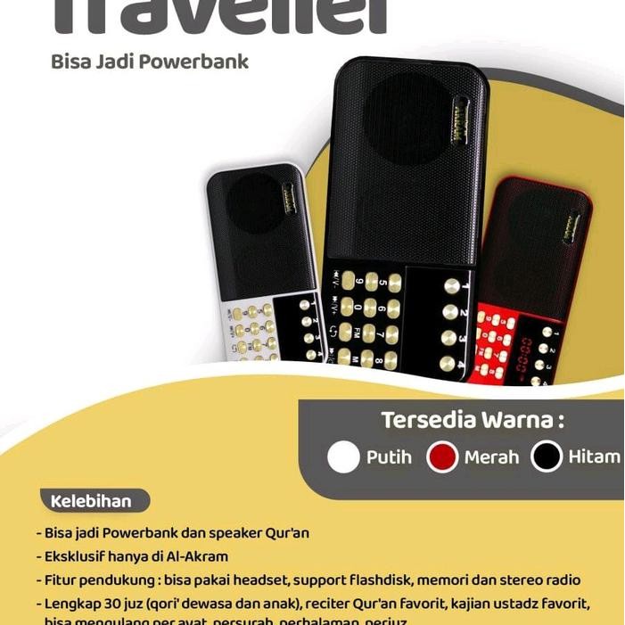 Speaker Murottal Al Quran Speker bluetooth Spiker Traveller Powerbank Lengkap Ceramah UAS Garansi