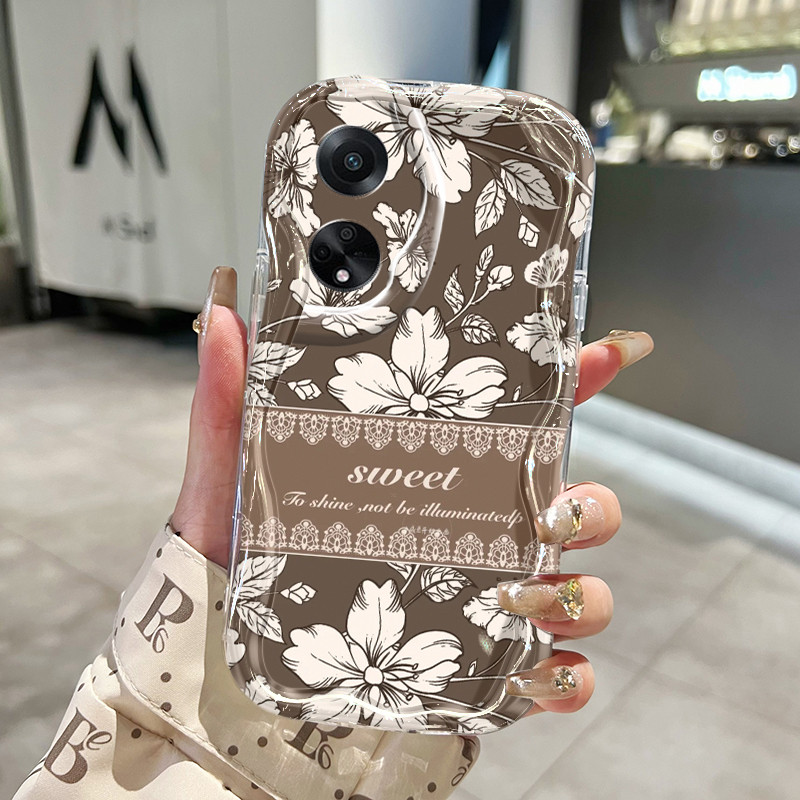 Casing Hp Untuk OPPO A98 5G A1 5G F23 5G Case Bunga daun Kasing Silikon Softcase Bezel Cesing ponsel