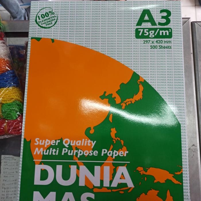 

Kertas A3 70 Gram / 75 Gram Dunia Mas