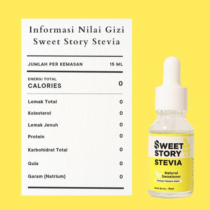 

(Allthebest) Sweet Story Stevia Cair 15 ML Pemanis Alami Pengganti Gula 0 KALORI 0 GULA (BPOM dan