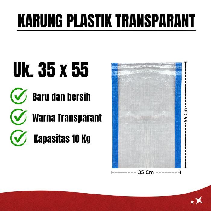 

Karung Plastik Baru Transparan 10 Kg 35x55 MINIMAL ORDER 5