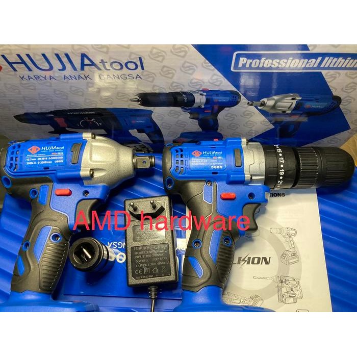 Limited Paket Cordless Impact Wrench +Bor Beton Tembok 88V Hujia Pro 2021+2221