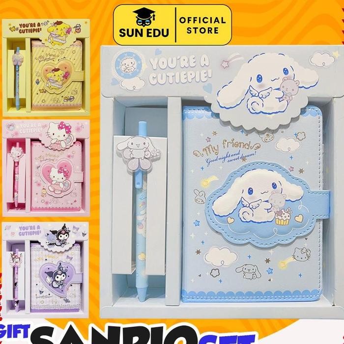 

ID 2 IN 1 GIFT SET NOTEBOOK SANRIO MAGNET/ BUKU TULIS CUTE KUROMI CINNAMOROL KERTAS MAGNET PAPER