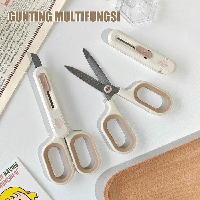 

ID OULE GUNTING MULTIFUNGSI GUNTING CUTTER 2 IN 1 STAINLESS STEEL SCISSORS PORTABLE
