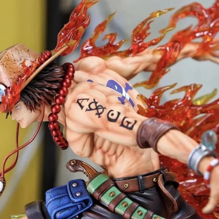 One Piece Portgas D Ace Battle Pose Fire Effect Statue Big Size Figure