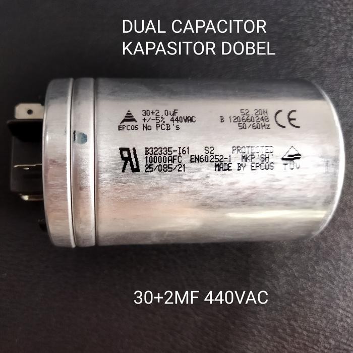 CAPACITOR AC PANASONIC KAPASITOR AC 30+2MF 440VAC UNTUK OUTDOOR AC