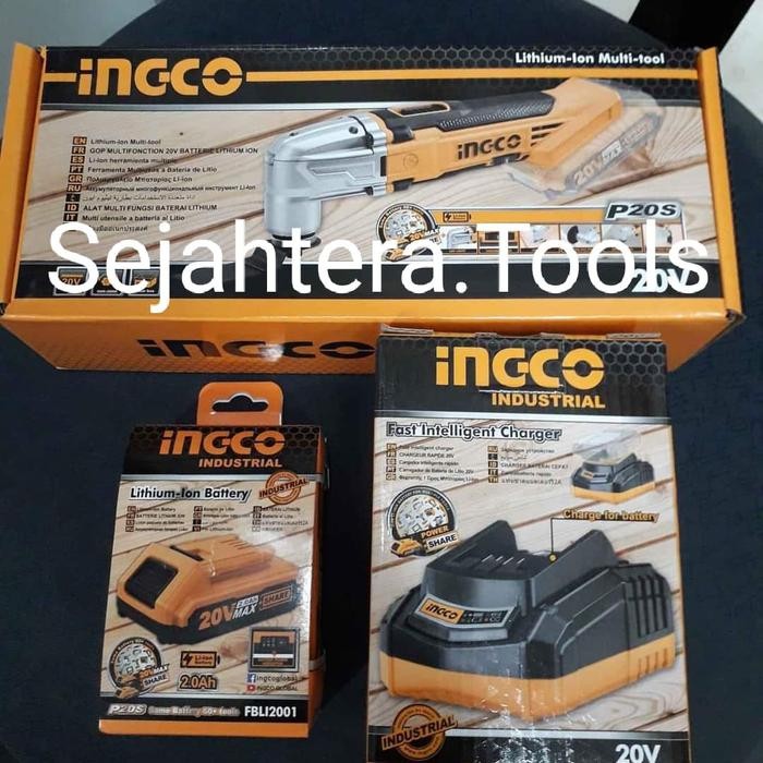 Multi Tool 20V Mesin Gerinda Cutter Baterai Cordless Oskilasi INGCO