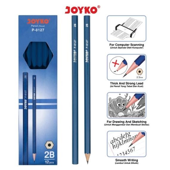 

New Pensil 2B Joyko (12pcs) /Pensil Joyko P-8126 /Pencil 2B murah