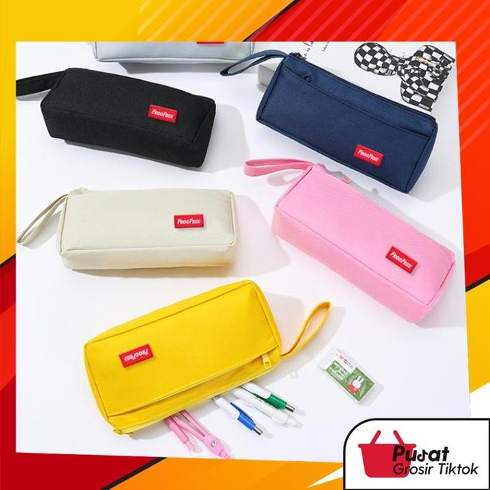 

New BISA COD S6454 Kotak Pensil Kapasitas Besar / Tempat Pensil Unik Motif Zipper Portabel