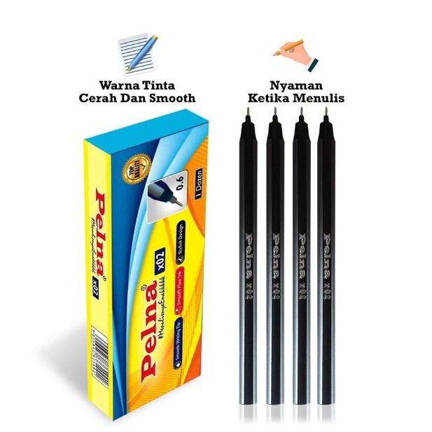 

New (12pc) PEN PELNA X02 TINTA HITAM 0.6mm / PULPEN BOLPEN MURAH