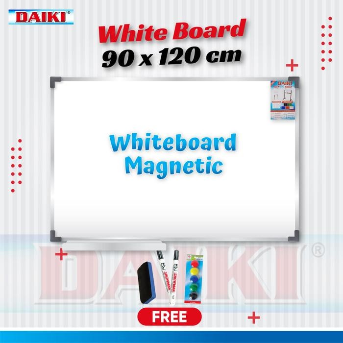 

New Papan tulis / Whiteboard DAIKI magnetic gantung uk 90x120 cm