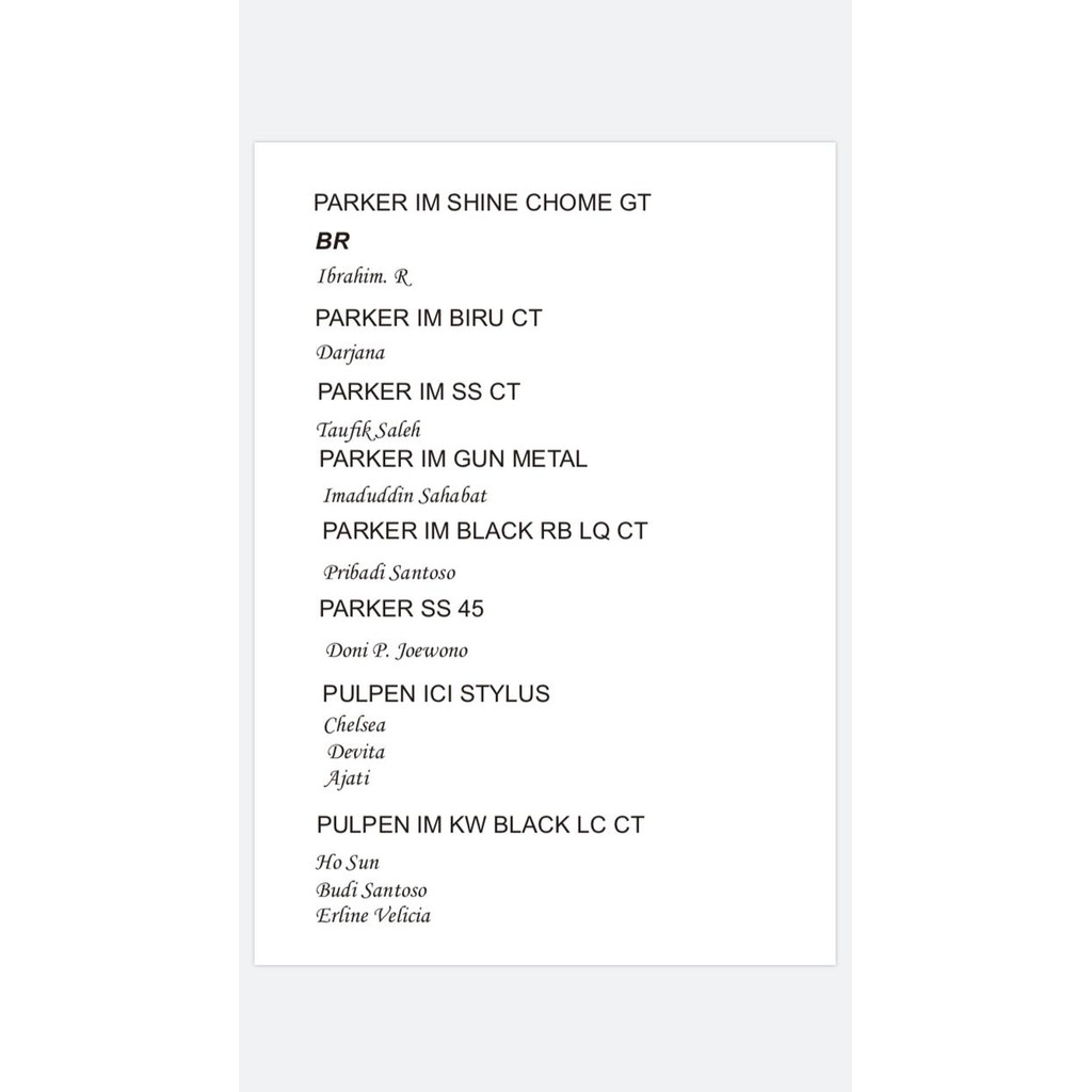 

New Grafir Nama Pulpen Parker