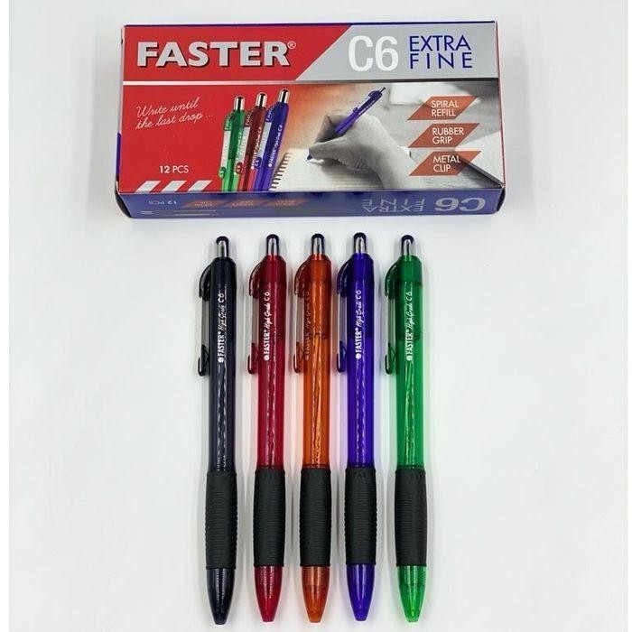 

New Ballpoint / Pulpen C6 0.7 mm isi 12 pcs / Pena Cetek