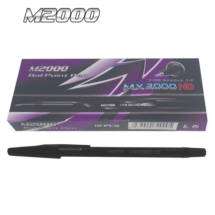 

New M2000 MX-2000 Pen / Pulpen 0.9mm Hitam 1 BOX / 12 Pcs