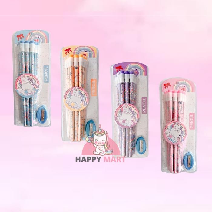 

New Pensil unicorn isi 12 pcs set