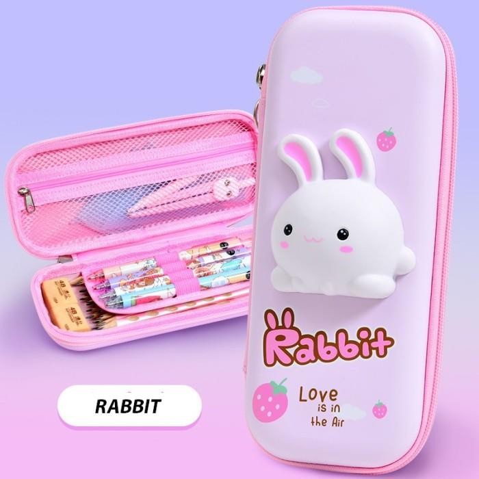 

New KOTAK PENSIL 3D MODEL KOREA MOTIF CUTE CARTOON BAHAN EVA WATERPROOF Stationery