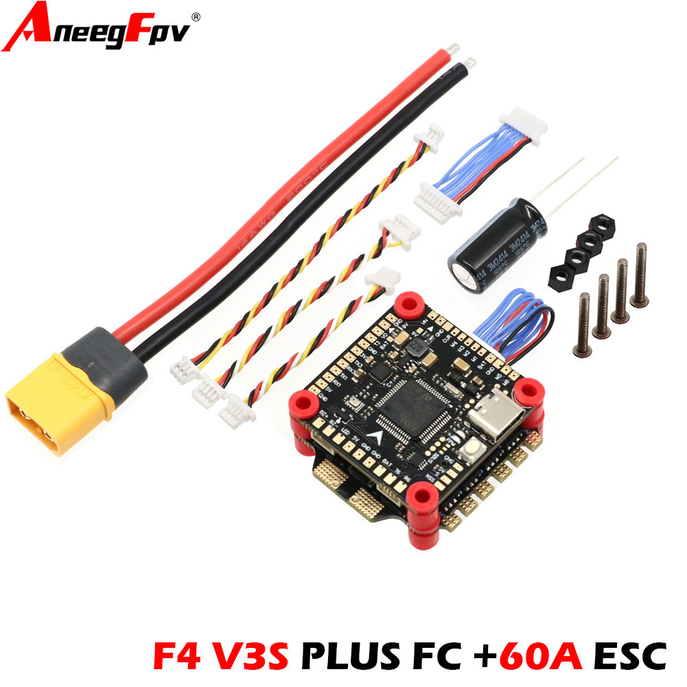 AneegFpv F4V3S F4 V3 V3S PLUS FC Flight Controller Board Barometer OSD BLS 60A 4 in 1 ESC for 7inch