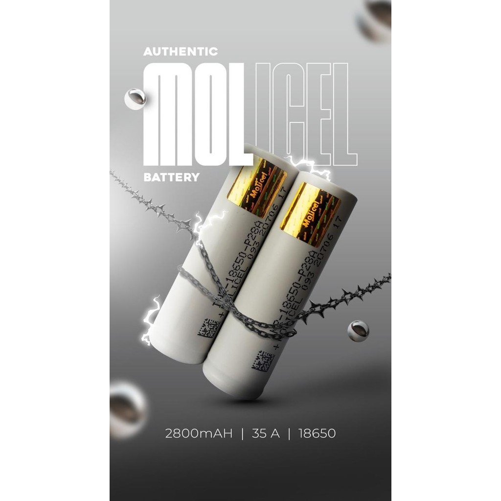 MOLICEL P28 BATERRY 18650 2800MAH AUTHENTIC