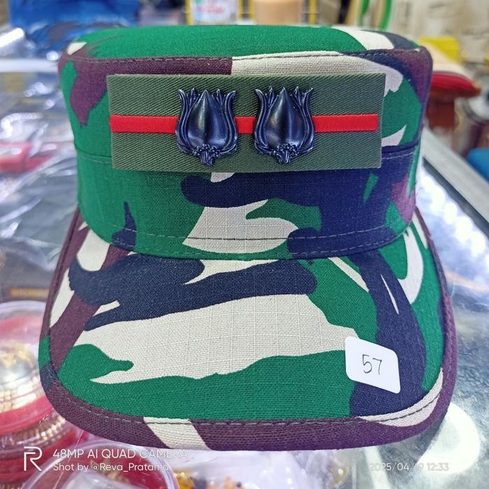 topi pdl loreng + pangkat letkol logam