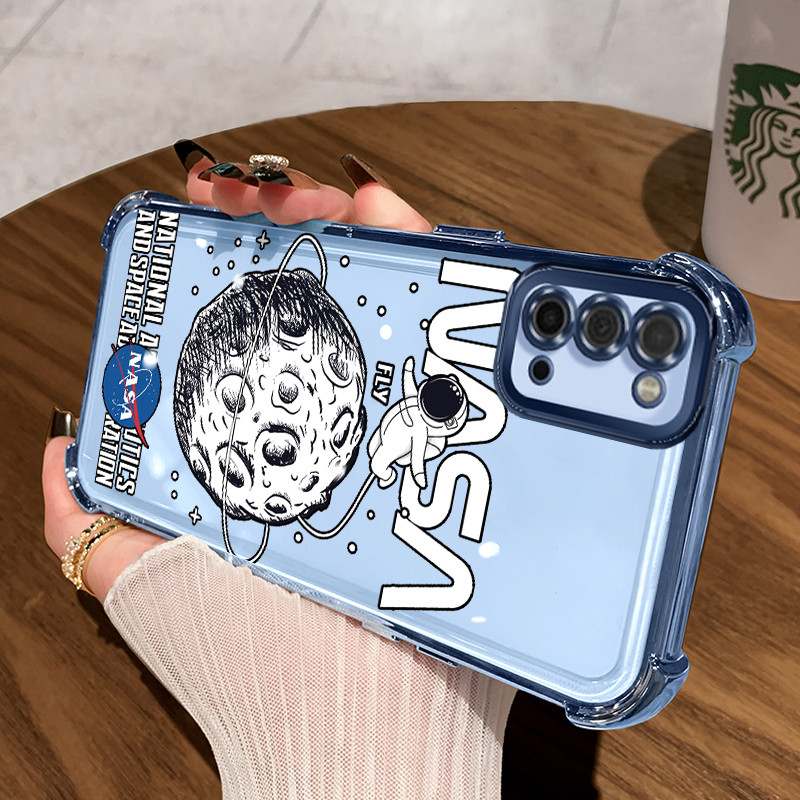 Casing Hp untuk Samsung A03s A02s M02s F02s Case Astronot NASA Kasing Perlindun Anti-Drop airbag Kes