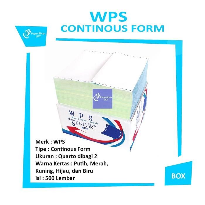 

MURAH WPS - Continous Form 5 ply 9 1/2 x 11/2 Ncr