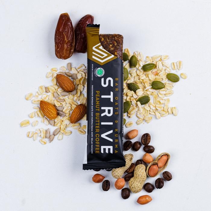 

Promo Strive Snack Bar Rasa Peanut Butter Coffee 1 Box Isi 6pcs