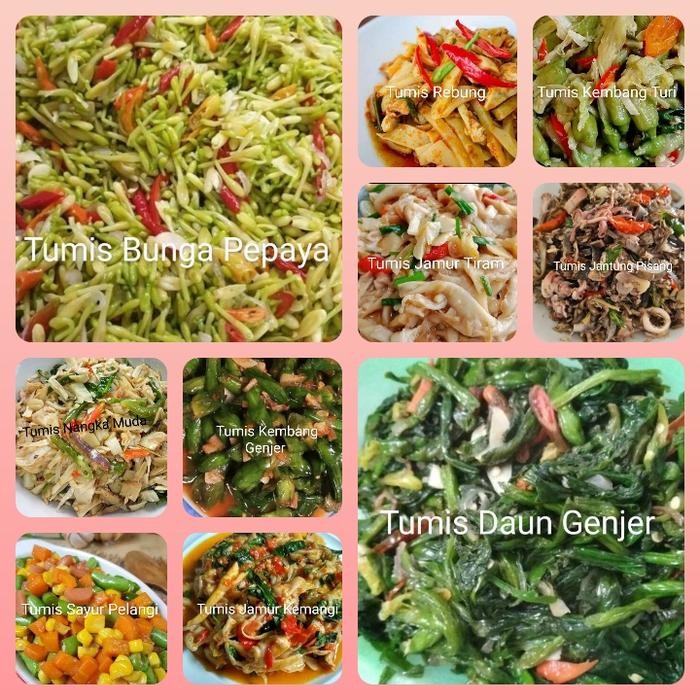 

Baru Tumis Nangka, Jantung Pisang, Jamur Tiram, Bunga Pepaya, Rebung, Genjer