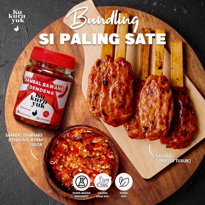 

Baru Sate Kukuruyuk Paket 2 Pax + 150gr Sambal Bawang Dendeng Ayam