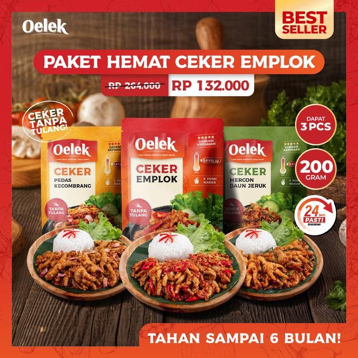 

Baru Oelek Paket Puas 3 Ceker - Lauk Pedas Siap Saji