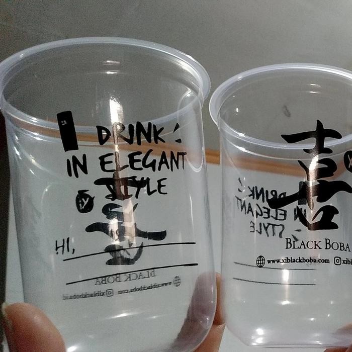 Sablon Cup Plastik 16Oz Oval Murah