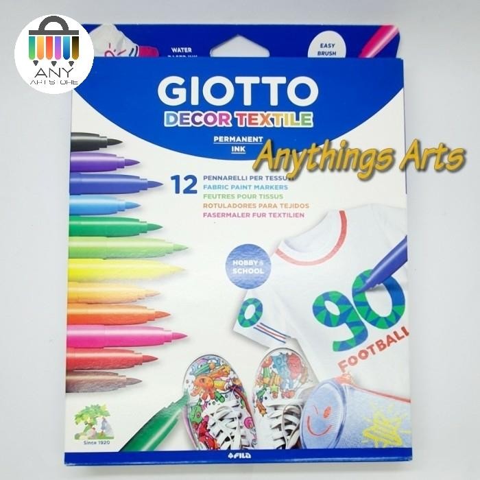 

Giotto Decor Textile Spidol Kain 12 Warna