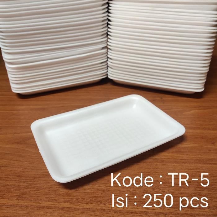 NEW FOAM TRAY TR5 STYROFOAM WADAH BUAH MAKANAN - ISI 250 PCS