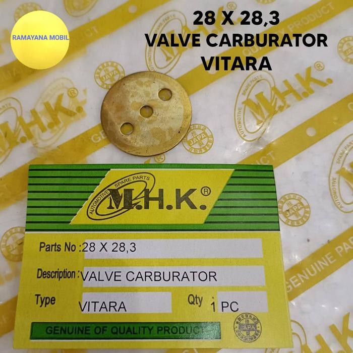 PLAT KOIN GOBANGAN VALVE CARBURATOR 28X28,3 ,VITARA SE416, SE420, SB416