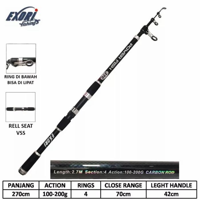 Joran Antena Surf Casting Exori Power Fish 270 300 360 390 420 Cm