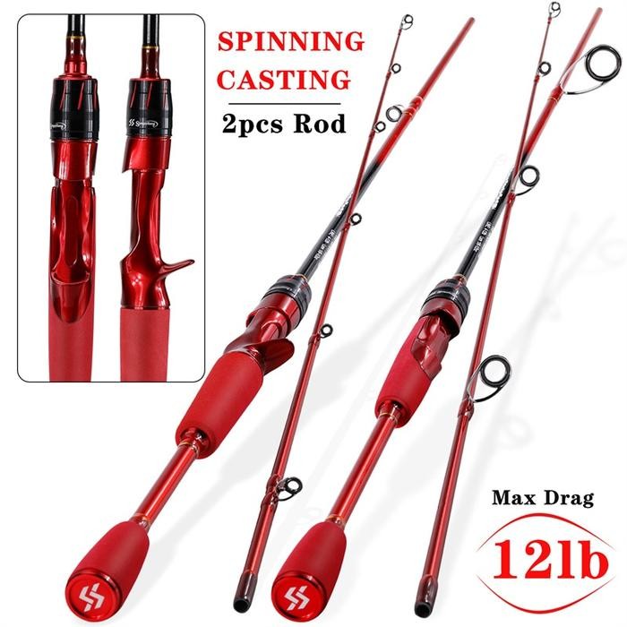 Sougayilang Joran Pancing 180Cm 4-12Lb Carbon Fiber Ultralight 2 Bagian Joran Bc Spining Joran