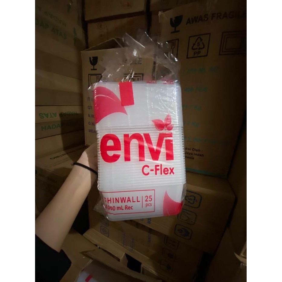 (Allthebest) Thinwall Envi Rectangle 1000ML isi 25 set
