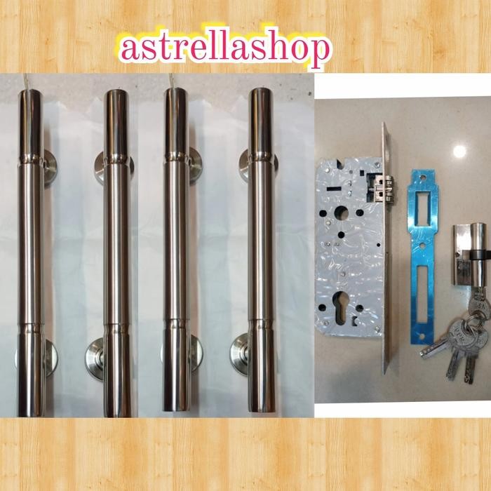 TERBARU PAKET KOMPLIT PULL HANDEL/GAGANG PINTU 2 PASANG UNTUK 2 DAUN PINTU TERMURAH