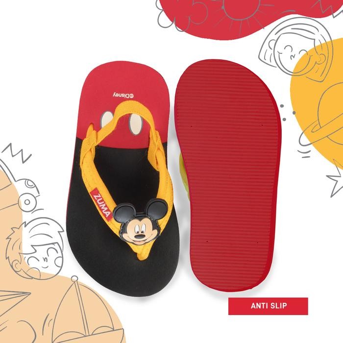 Zuma X Disney Mickey Baby/Sandal Karet Tali Sandal Jepit Bayi - Hitam