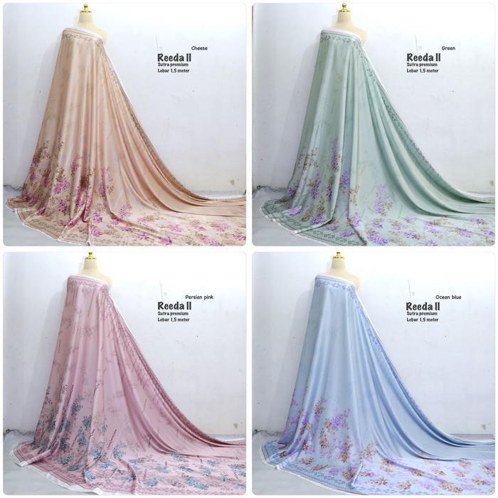 GGAF Kain Sutra Silky Premium Kain Motif Pinggir Bahan Gamis