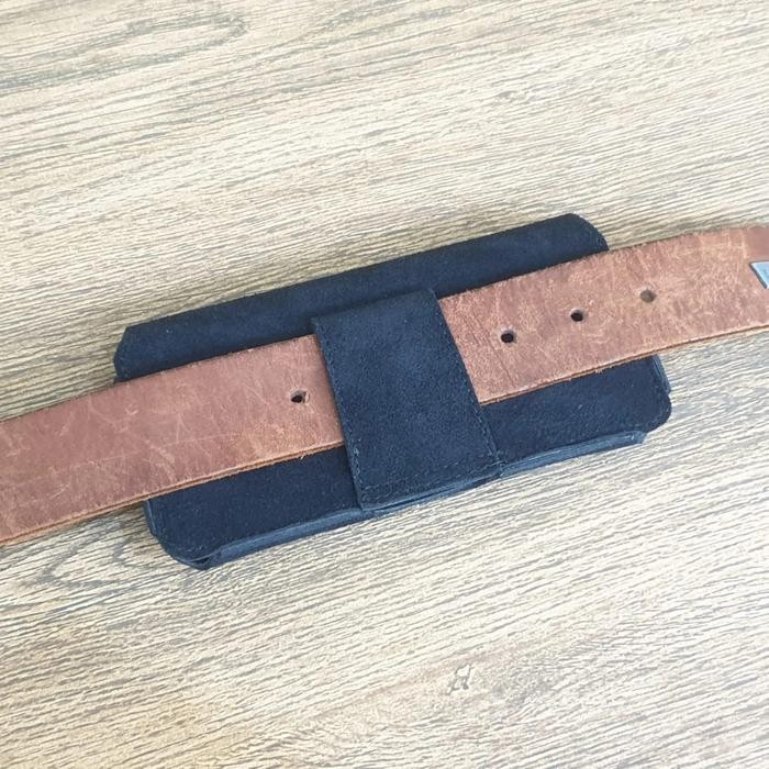 Sarung Hp Connect Perekat Kulit Asli Pinggang Horizontal