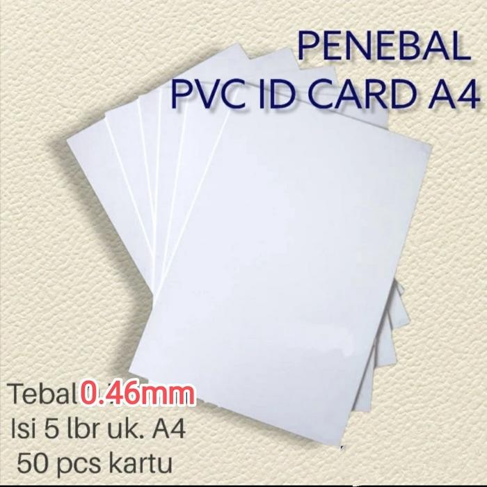 

ID PVC PENEBAL ID CARD PVC, UKURAN A4 INKJET PVC ID CARD ISI 5 SHEET (50