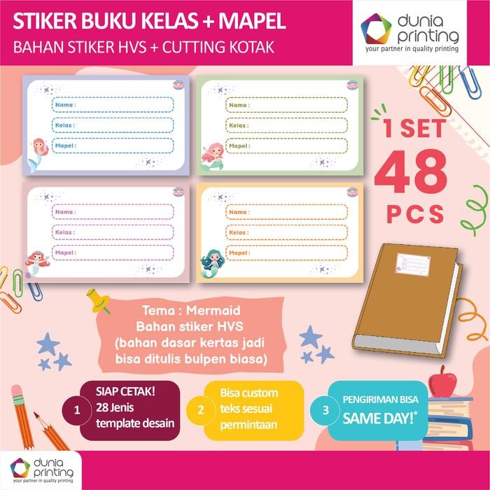 

ID STIKER MAPEL BUKU SEKOLAH CUSTOM TEKS ISI 48PCS LABEL PELAJARAN NAMA MATA PELAJARAN STIKER NAMA