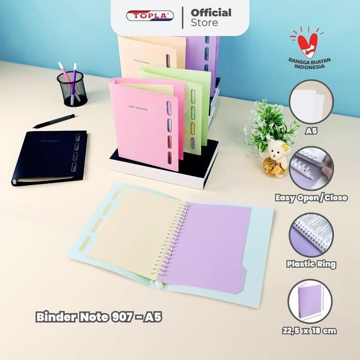 

KOIC Topla Binder Note A5 907 Binder Ukuran A5 Binder Campus Notebook Campus Warna Pastel