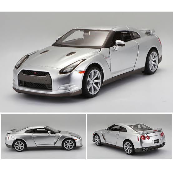 DUS JELEK/LOOSE MAISTO 1/24 2009 NISSAN GT-R GTR R35 SILVER DIECAST
