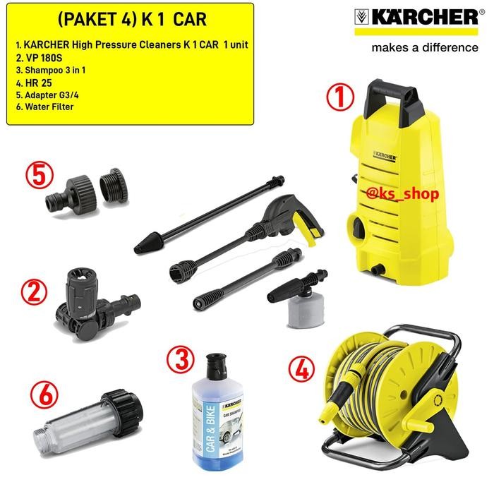 Karcher Mesin Steam Cuci Mobil & Motor Paket K 1 Car Paket 4B