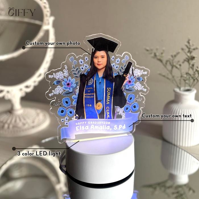 Terbaru GIFFY Charm Lamp Hadiah Wisuda Graduation Custom Acrylic Hampers Sahabat