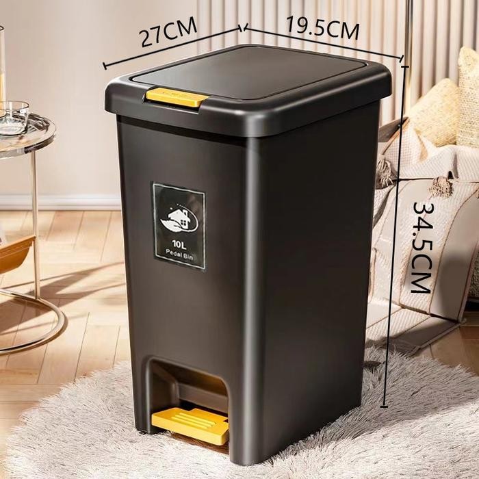 les Tong sampah kotak sampah tempat sampah injak plastik dengan tutup injak kaki yang dioperasikan