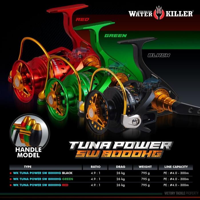 REEL TUNA POWER SW 8000 HG dari WATER KILLER (TERBAIK) (TERBARU) (TERMURAH)