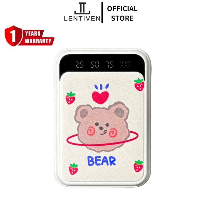 LENTIVEN POWERBANK 20000MAH CUTE MINI FAST CHARGING KARTUN LED DISPLAY