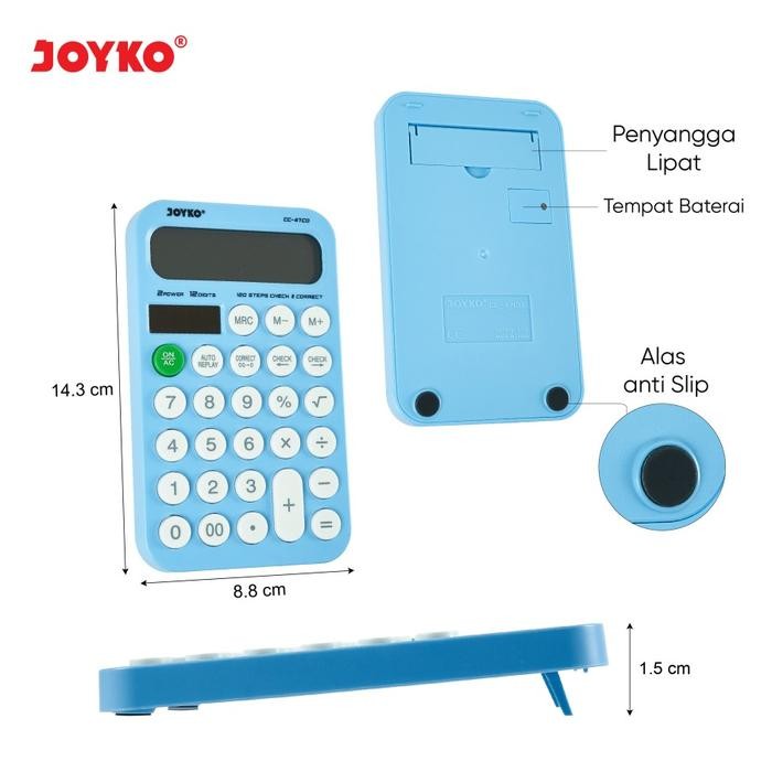

calculator kalkulator joyko cc-47co 12 digits check correct kode 760